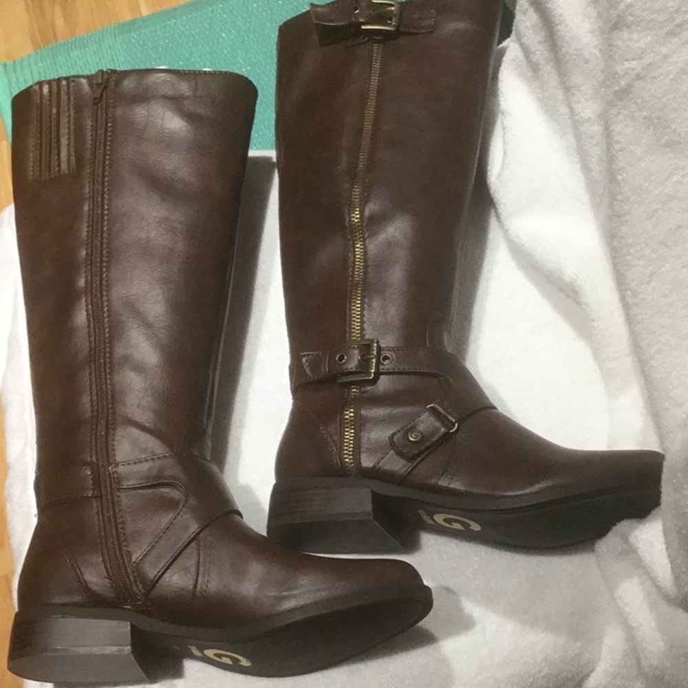 G BY GUESS BOOTS size 7M-Wide Calf Dark Brown